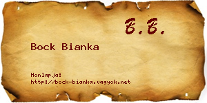 Bock Bianka névjegykártya